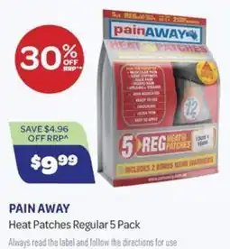 Health Save Pain Away Heat Patches Regular offer