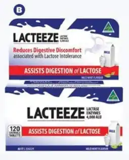 Health Save Lacteeze 120 Chewable Tablets offer