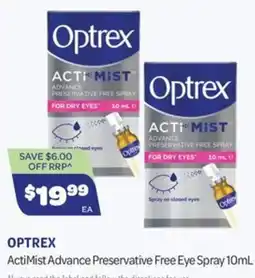 Health Save Optrex ActiMist Advance Preservative Free Eye Spray offer