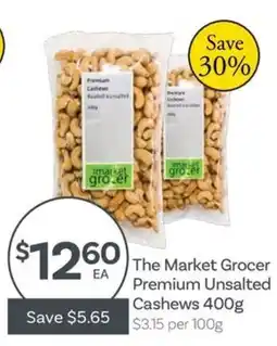 IGA The Market Grocer Premium Unsalted Cashews offer