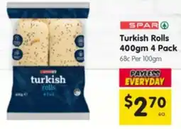 Spar Carnes Turkish Rolls offer