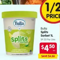 Spar Bulla Splits Sorbet offer