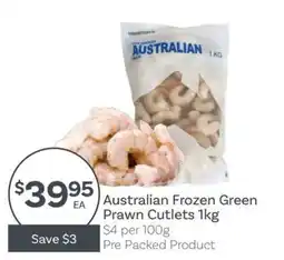 IGA Australian Frozen Green Prawn Cutlets offer