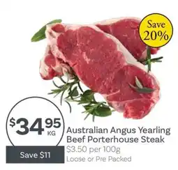 IGA Australian Angus Yearling Beef Porterhouse Steak offer