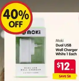 Spar Moki Dual USB Wall Charger offer