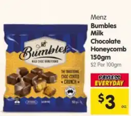 Spar Menz Bumbles Milk Chocolate Honeycomb offer