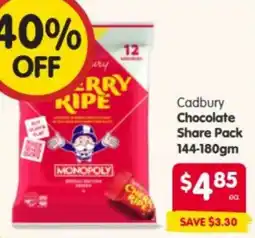 Spar Cadbury Chocolate Share Pack offer