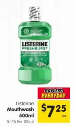 Spar Listerine Mouthwash offer