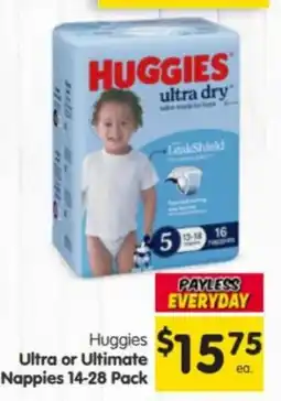 Spar Huggies Ultra or Ultimate Nappies offer