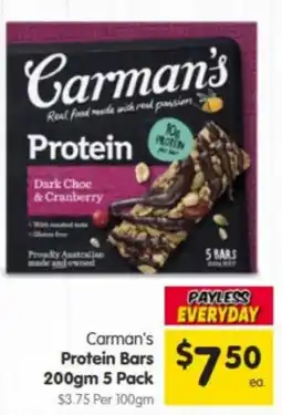 Spar Carman's Protein Bars offer
