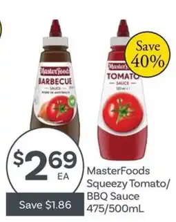 IGA MasterFoods Squeezey Tomato/BBQ Sauce offer