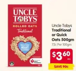 Spar Uncle Tobys Rolled Oats Traditional offer