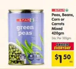 Spar SPAR green peas offer