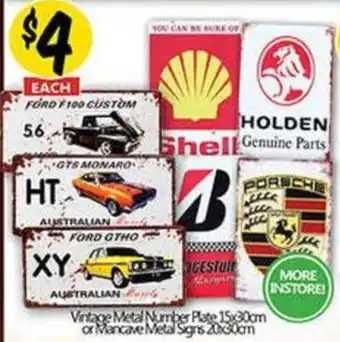 Vintage Metal Number Plate or Man Cave Metal Signs