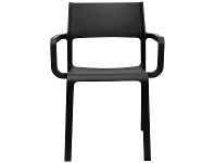 Trill Italian Made Commercial Grade Indoor / Outdoor Dining Armchair, Anthracite
