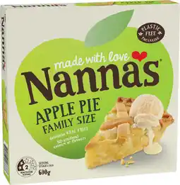 IGA Nanna's Fruit Pie Family Size 600g or Snack Pies 450g Selected Varieties offer
