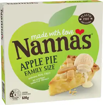 Nanna's Fruit Pie Family Size 600g or Snack Pies 450g Selected Varieties