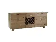 LivingStyles Lerida Victorian Ash Timber 4 Door 2 Drawer Buffet Table with Wine Rack, 240cm offer
