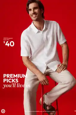 Target 100% European linen shirt offer