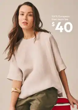 Target 100% European linen seam tee offer