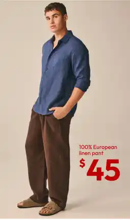 Target 100% European linen pant offer