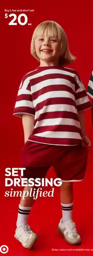 Target Boy's tee and short set offer