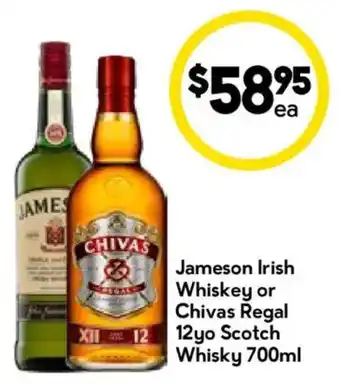 Jameson Irish Whiskey or Chivas Regal 12yo Scotch Whisky