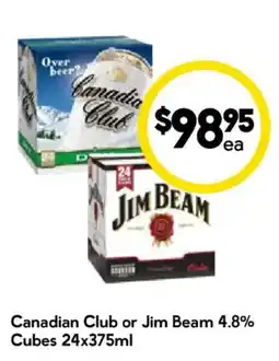 Drakes Canadian Club or Jim Beam Cubes offer