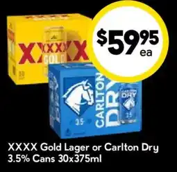 Drakes XXXX Gold Lager or Carlton Dry offer