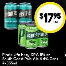 Drakes Pirate Life Hazy XPA 5% or South Coast Pale Ale 4.4% Cans offer