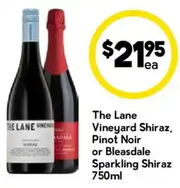 Drakes The Lane Vineyard Shiraz, Pinot Noir or Bleasdale Sparkling Shiraz offer