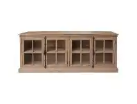 LivingStyles Cognac Pine Timber 4 Door Buffet Table, 220cm offer