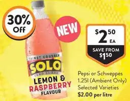 Foodworks Pepsi or Schweppes offer