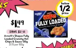 Drakes Arnott's Shapes Fully Loaded Crunchy Hot Chips & Sauce offer
