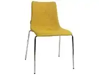 LivingStyles Zebra Pop Italian Made Commercial Grade Fabric Dining Chair, Metal Leg, Mustard / Chrome offer