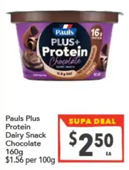 Supa Valu Pauls Plus Protein Dairy Snack Chocolate offer