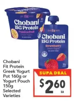 Supa Valu Chobani Fit Protein Greek Yogurt offer