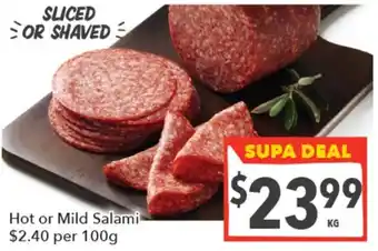 Supa Valu Hot or Mild Salami offer