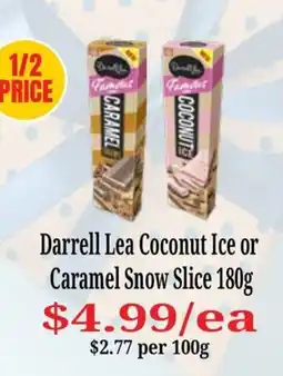 Farmer Jack's Darrell Lea Coconut Ice or Caramel Snow Slice offer