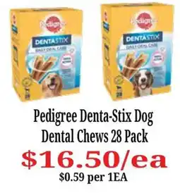 Farmer Jack's Pedigree Denta-Stix Dog Dental Chews offer