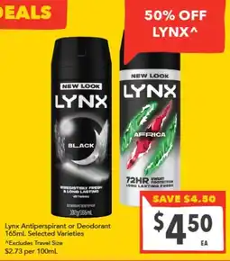 Supa Valu Lynx Antiperspirant or Deodorant offer