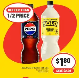 Supa Valu Solo, Pepsi or Sunkist offer