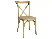 LivingStyles Sherwood Maple Timber Cross Back Dining Chair, Timber Seat, Oak offer