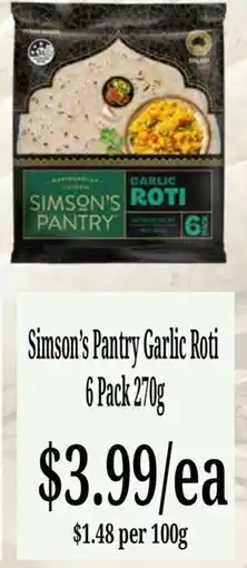 Farmer Jack's Simson's Pantry Garlic Roti offer