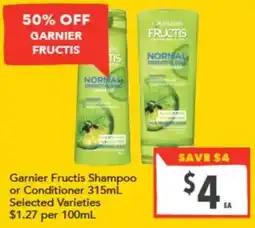 Supa Valu Garnier Fructis Shampoo or Conditioner offer