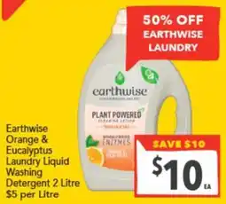 Supa Valu Earthwise Orange & Eucalyptus Laundry Liquid Washing Detergent offer