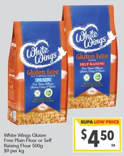 Supa Valu White Wings Gluten Free Plain Flour or Self Raising Flour offer
