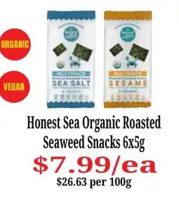 Farmer Jack's Honest Sea Organic Roasted Seaweed Snacks offer