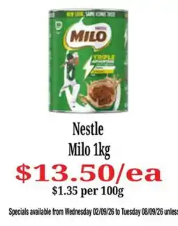 Farmer Jack's Nestle Milo 1kg offer