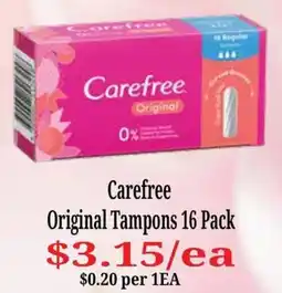 Farmer Jack's Carefree Original Tampons offer